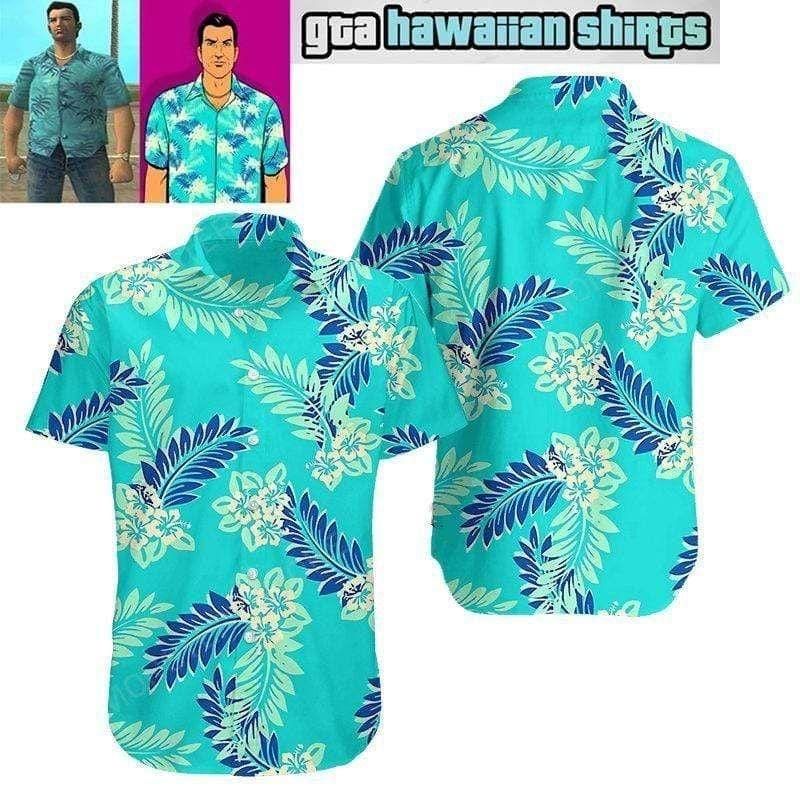 Felacia [Hawaii Shirt] GTA Tommy Vercetti Vice City Hawaiian Aloha Shirts-ZX2578